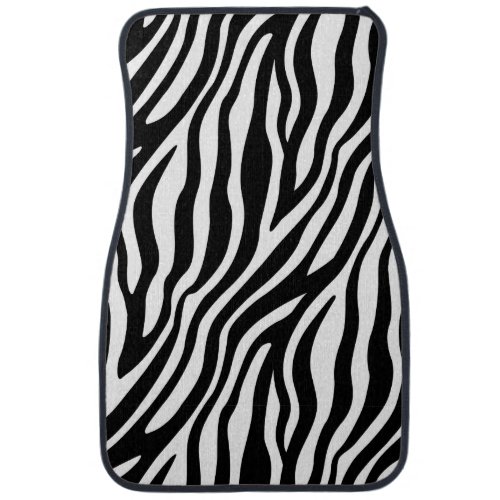 Zebra Print Black And White Stripes Pattern Car Floor Mat