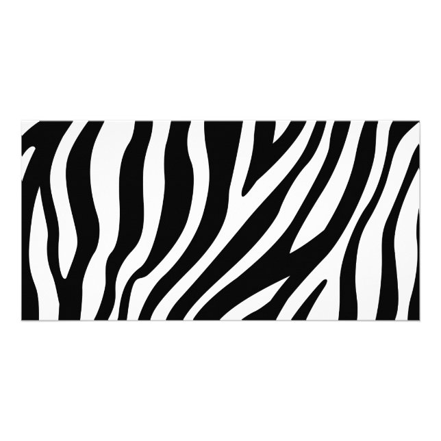 Zebra Print Black And White Stripes Pattern Card (Front)