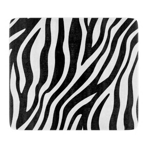 Zebra Print Black And White Stripes Pattern Cutting Board