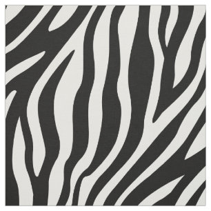 Zebra Print Black And White Stripes Pattern Fabric