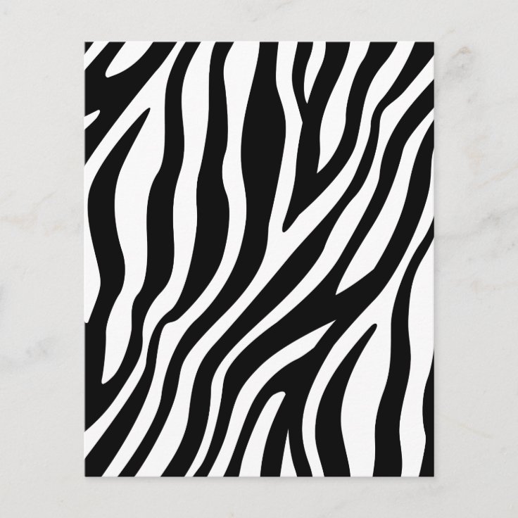 Zebra Print Black And White Stripes Pattern Flyer | Zazzle