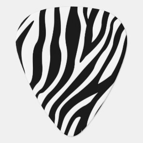 Zebra Print Black And White Stripes Pattern Guitar Pick