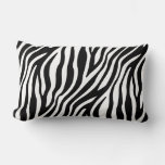 Zebra Print Black And White Stripes Pattern Lumbar Pillow at Zazzle