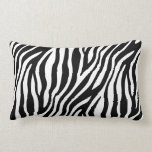 Zebra Print Black And White Stripes Pattern Lumbar Pillow