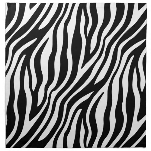 Zebra Print Black And White Stripes Pattern Napkin