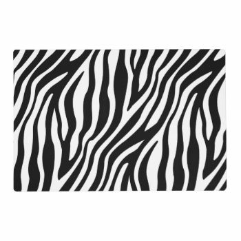 Zebra Print Black And White Stripes Pattern Placemat by allpattern at Zazzle
