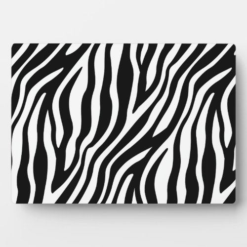 Zebra Print Black And White Stripes Pattern Plaque