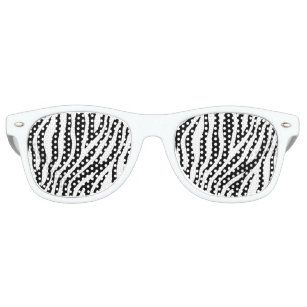 Zebra Print Black And White Stripes Pattern Retro Sunglasses