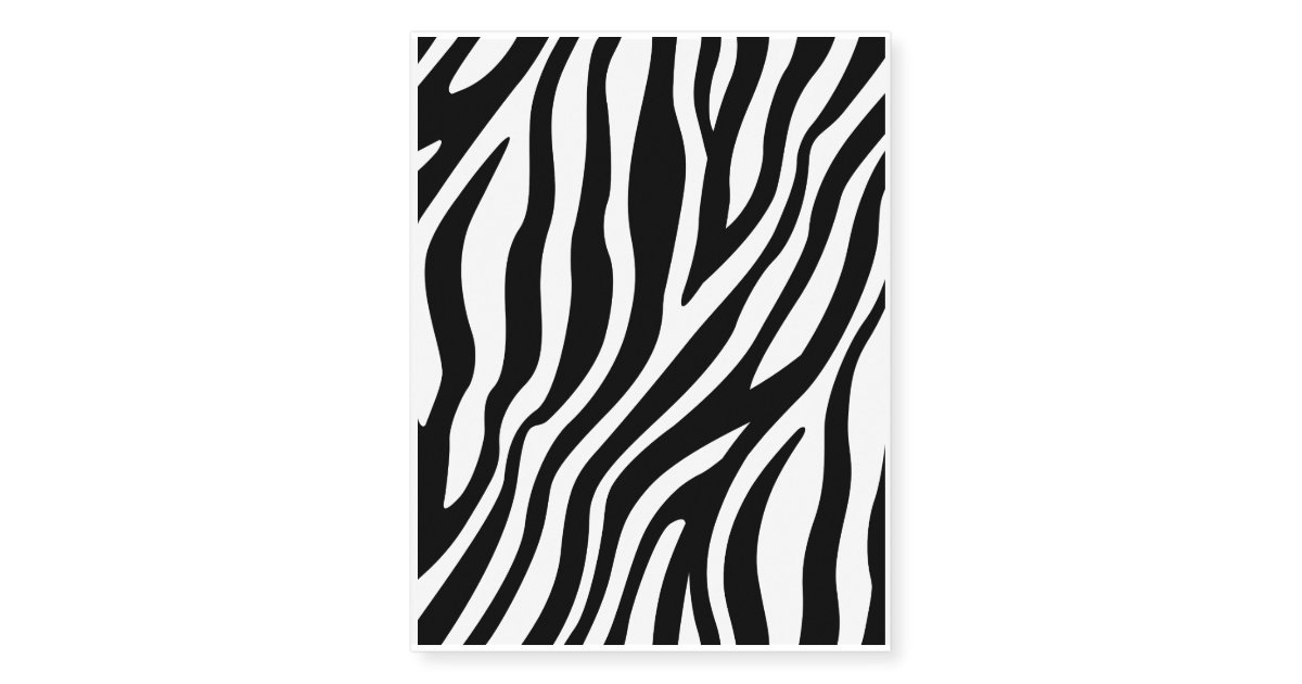 Zebra Print Black And White Stripes Pattern Temporary Tattoos | Zazzle