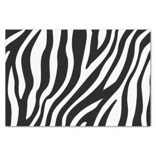 Zebra Print Black And White Stripes Pattern Tissue Paper