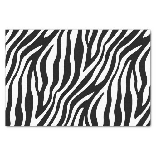 Zebra Print Black And White Stripes Pattern Tissue Paper