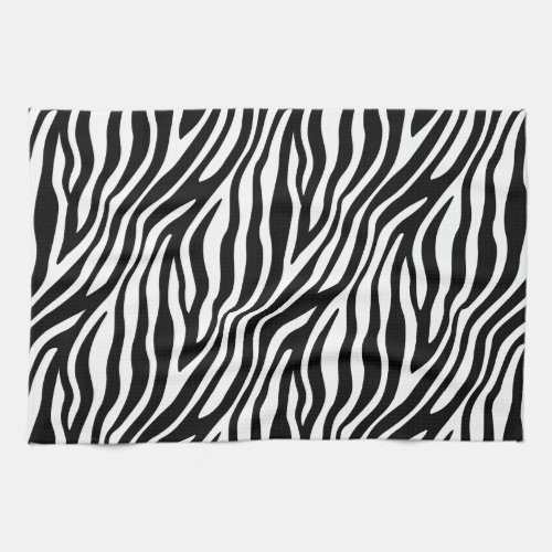 Zebra Print Black And White Stripes Pattern Towel