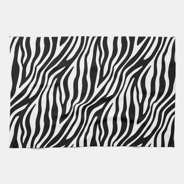 Zebra Print Black And White Stripes Pattern Towel (Horizontal)