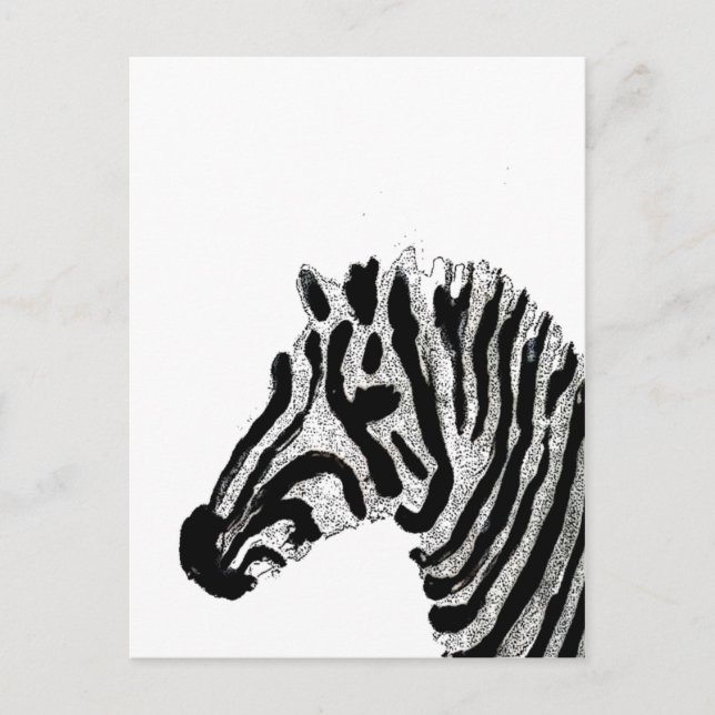 Zebra Print Black and White Stripes Postcard (Front)