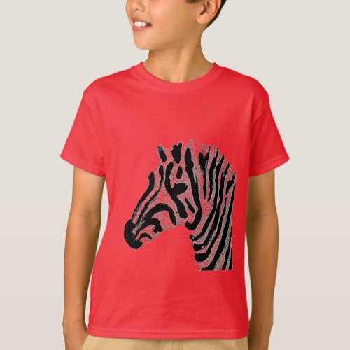 Zebra Print Black and White Stripes T_Shirt