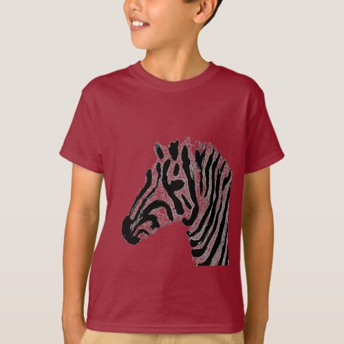 Zebra Print Black and White Stripes T_Shirt