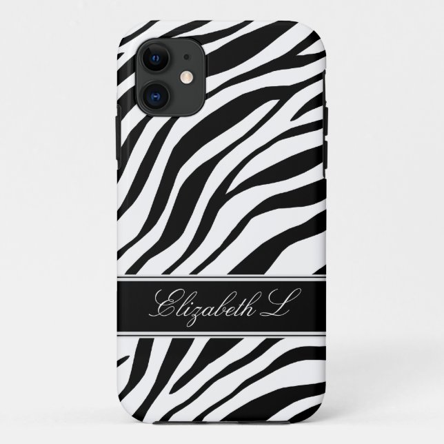 Zebra Print Black & White iPhone 5 Case (Back)