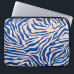 Zebra Print Blue Zebra Stripes Animal Print Laptop Sleeve<br><div class="desc">Zebra Print - blue and beige Zebra stripes - wild animal print.</div>