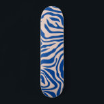Zebra Print Blue Zebra Stripes Animal Print Skateboard<br><div class="desc">Zebra Print – blue and beige Zebra stripes - wild animal print.</div>