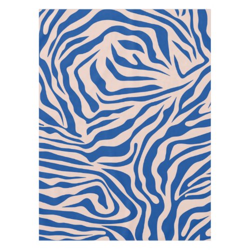 Zebra Print Blue Zebra Stripes Animal Print Tablecloth