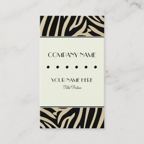 Zebra Print Border Business Card