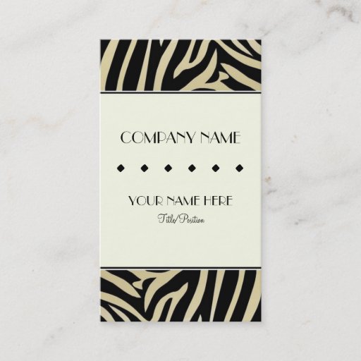Customizable Zebra Print Border Business Card