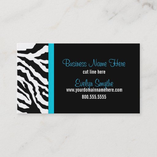 Customizable Zebra Print Business Card