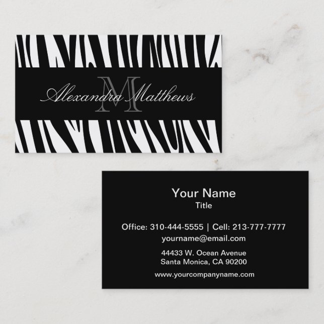Zebra Print Business Card (Front/Back)