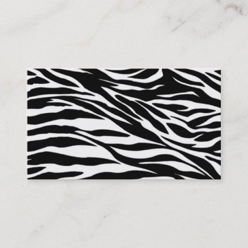 Customizable zebra print business cards