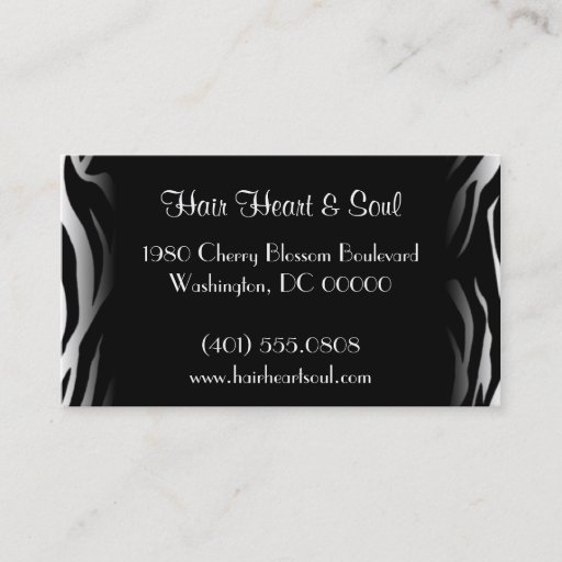 Customizable zebra print business card