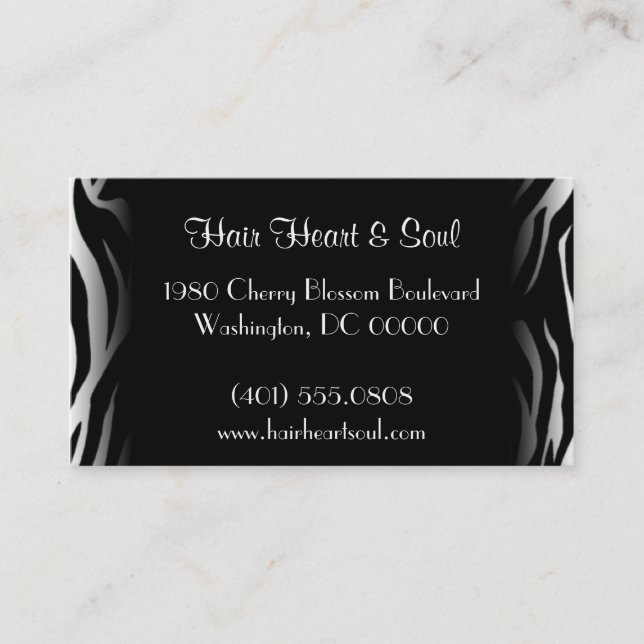 zebra print business card (Front)