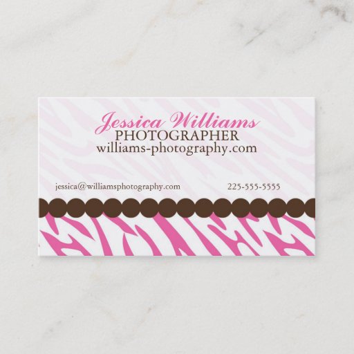 Customizable Zebra Print Business Cards