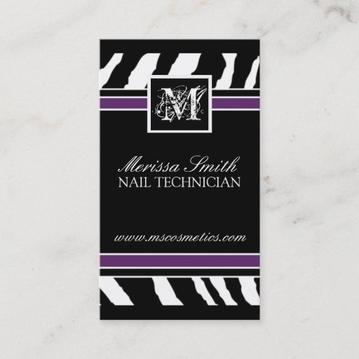 Customizable Zebra Print  Business Card
