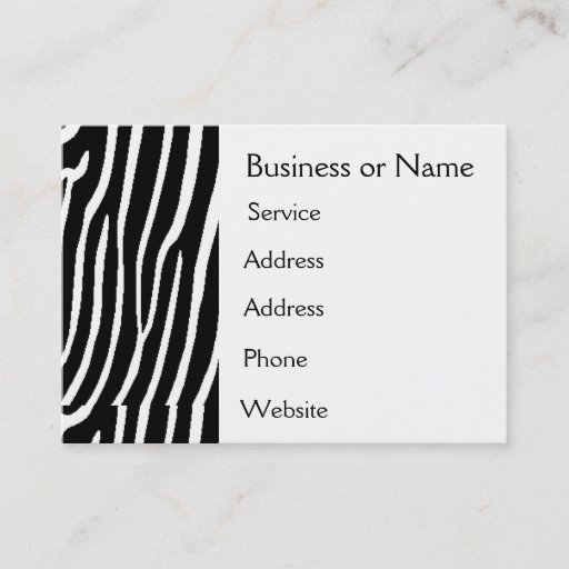 Customizable Zebra Print Business Card