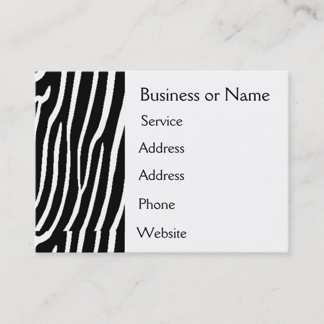 Zebra Print Business Card (Front)