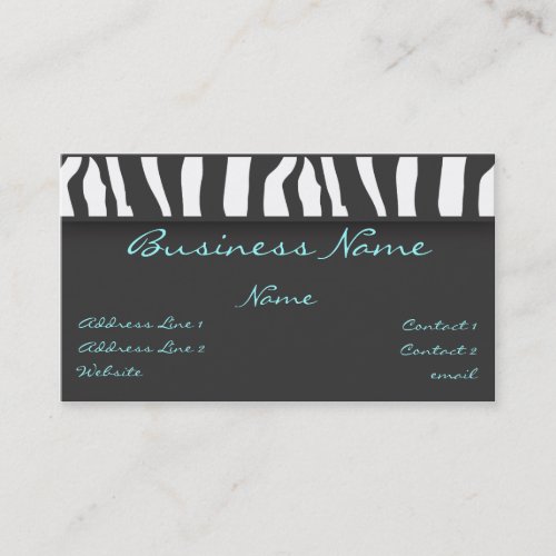Zebra Print Business Card