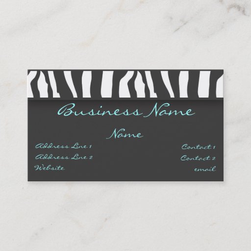 Customizable Zebra Print Business Card