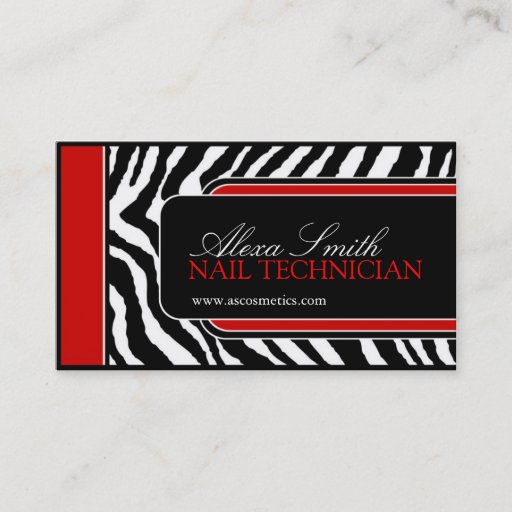 Customizable Zebra Print Business Card