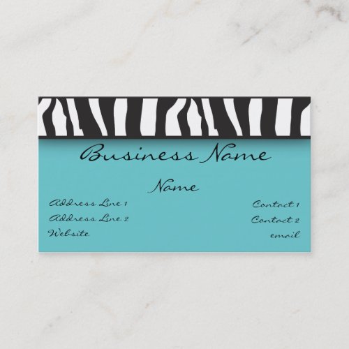 Zebra Print Business Card