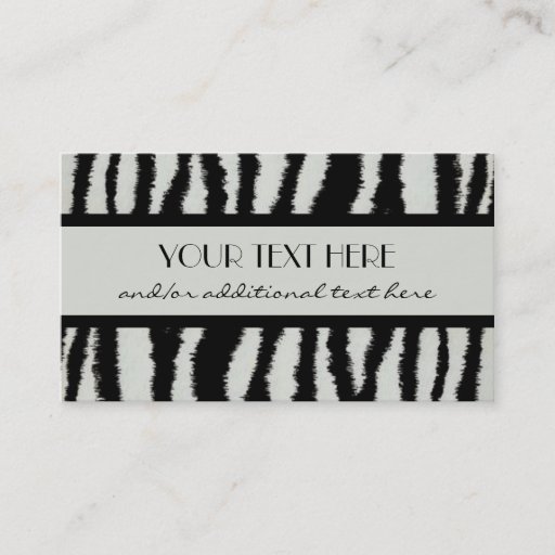 Customizable Zebra Print Business Card Template