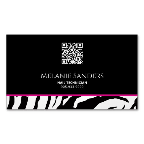 ZEBRA PRINT Business Card Magnet with QR Code