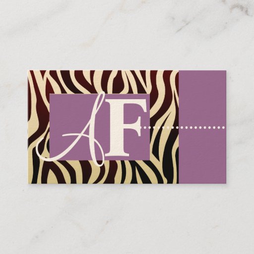 Customizable Zebra Print Business Cards