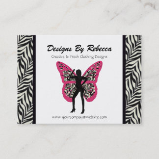 Zebra Print Butterfly Business Card