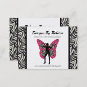 Zebra Print Butterfly Business Card (Front/Back)