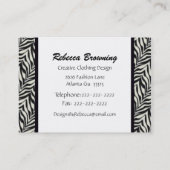 Zebra Print Butterfly Business Card (Back)