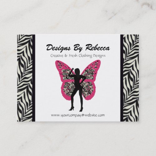 Zebra Print Butterfly Business Card