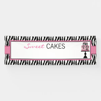 Zebra Print Cake Boutique Bakery Business Banner