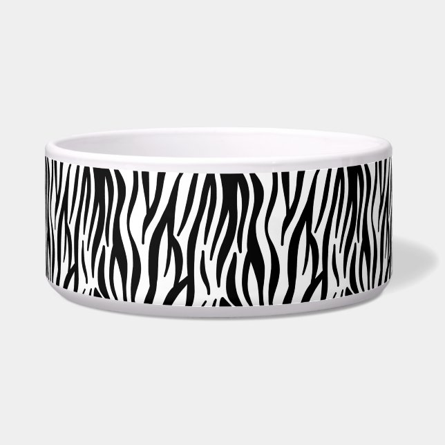zebra print cat food bowl (Front)