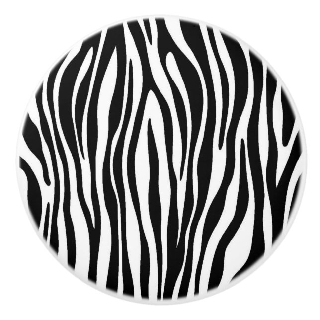 Zebra Print Ceramic Knob (Front)