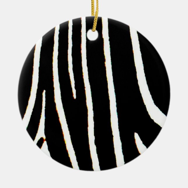 Zebra Print Ceramic Ornament (Front)